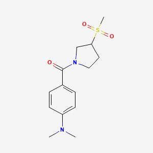 molecular formula C14H20N2O3S B2786751 (4-(Dimethylamino)phenyl)(3-(methylsulfonyl)pyrrolidin-1-yl)methanone CAS No. 1705765-16-7
