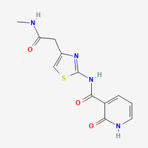 molecular formula C12H12N4O3S B2786752 N-(4-(2-(methylamino)-2-oxoethyl)thiazol-2-yl)-2-oxo-1,2-dihydropyridine-3-carboxamide CAS No. 953164-30-2