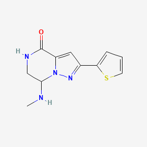 molecular formula C11H12N4OS B2786754 7-(methylamino)-2-(2-thienyl)-6,7-dihydropyrazolo[1,5-a]pyrazin-4(5H)-one CAS No. 2117453-13-9