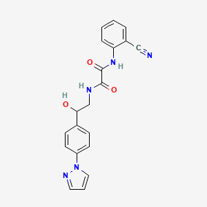 molecular formula C20H17N5O3 B2786755 N-(2-cyanophenyl)-N'-{2-hydroxy-2-[4-(1H-pyrazol-1-yl)phenyl]ethyl}ethanediamide CAS No. 2415471-65-5
