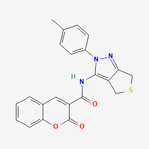 molecular formula C22H17N3O3S B2786759 N-[2-(4-methylphenyl)-4,6-dihydrothieno[3,4-c]pyrazol-3-yl]-2-oxochromene-3-carboxamide CAS No. 422534-04-1