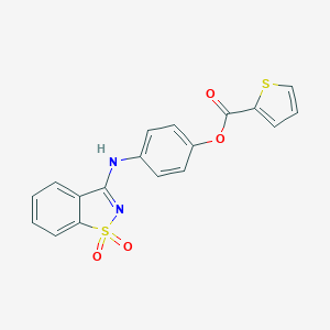 4-[(1,1-Dioxido-1,2-benzisothiazol-3-yl)amino]phenyl 2-thiophenecarboxylate