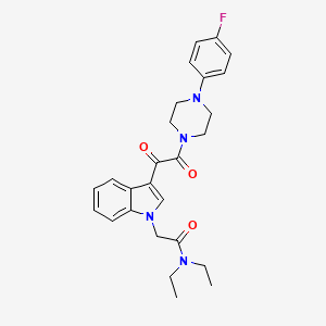 N,N-diethyl-2-(3-(2-(4-(4-fluorophenyl)piperazin-1-yl)-2-oxoacetyl)-1H-indol-1-yl)acetamide