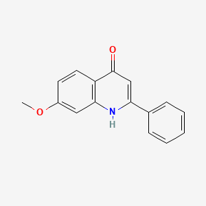 molecular formula C16H13NO2 B2786761 7-Methoxy-2-phenyl-quinolin-4-ol CAS No. 189816-04-4; 20430-72-2