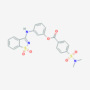 3-[(1,1-Dioxido-1,2-benzisothiazol-3-yl)amino]phenyl 4-[(dimethylamino)sulfonyl]benzoate