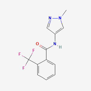 molecular formula C12H10F3N3O B2786771 N-(1-methyl-1H-pyrazol-4-yl)-2-(trifluoromethyl)benzamide CAS No. 1241255-96-8