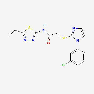2-[1-(3-chlorophenyl)imidazol-2-yl]sulfanyl-N-(5-ethyl-1,3,4-thiadiazol-2-yl)acetamide