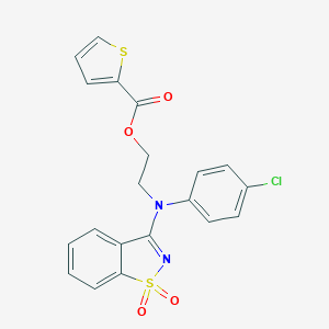 2-[4-Chloro(1,1-dioxido-1,2-benzisothiazol-3-yl)anilino]ethyl 2-thiophenecarboxylate