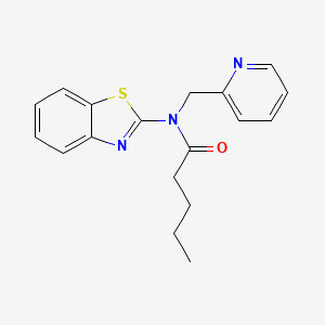 molecular formula C18H19N3OS B2786786 N-(benzo[d]thiazol-2-yl)-N-(pyridin-2-ylmethyl)pentanamide CAS No. 886903-90-8