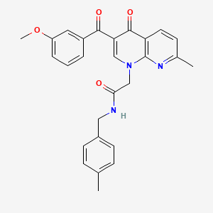 2-(3-(3-methoxybenzoyl)-7-methyl-4-oxo-1,8-naphthyridin-1(4H)-yl)-N-(4-methylbenzyl)acetamide