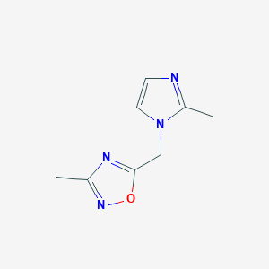 molecular formula C8H10N4O B2786796 3-Methyl-5-[(2-methylimidazol-1-yl)methyl]-1,2,4-oxadiazole CAS No. 1339479-30-9