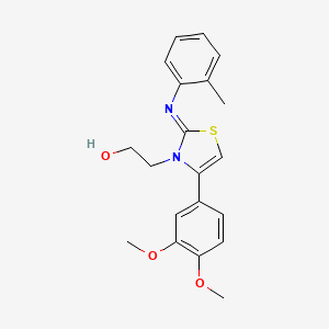 molecular formula C20H22N2O3S B2786801 (Z)-2-(4-(3,4-dimethoxyphenyl)-2-(o-tolylimino)thiazol-3(2H)-yl)ethanol CAS No. 915189-26-3