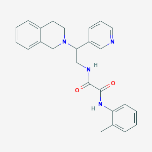 molecular formula C25H26N4O2 B2786806 N-[2-(3,4-dihydroisoquinolin-2(1H)-yl)-2-pyridin-3-ylethyl]-N'-(2-methylphenyl)ethanediamide CAS No. 906159-06-6