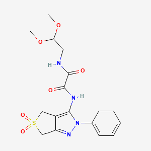 molecular formula C17H20N4O6S B2786807 N1-(2,2-dimethoxyethyl)-N2-(5,5-dioxido-2-phenyl-4,6-dihydro-2H-thieno[3,4-c]pyrazol-3-yl)oxalamide CAS No. 899733-06-3