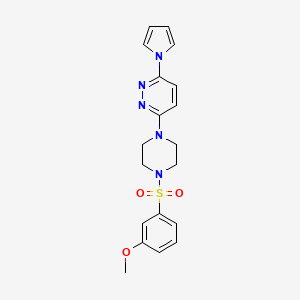molecular formula C19H21N5O3S B2786808 3-(4-((3-methoxyphenyl)sulfonyl)piperazin-1-yl)-6-(1H-pyrrol-1-yl)pyridazine CAS No. 1421474-60-3