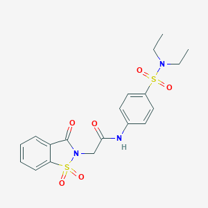 N-[4-(DIETHYLSULFAMOYL)PHENYL]-2-(1,1-DIOXIDO-3-OXO-1,2-BENZISOTHIAZOL-2(3H)-YL)ACETAMIDE