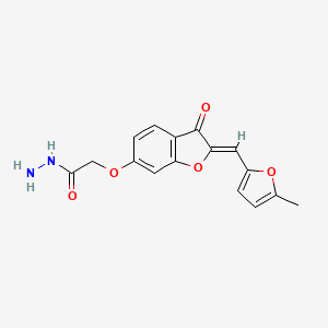 (Z)-2-((2-((5-methylfuran-2-yl)methylene)-3-oxo-2,3-dihydrobenzofuran-6-yl)oxy)acetohydrazide