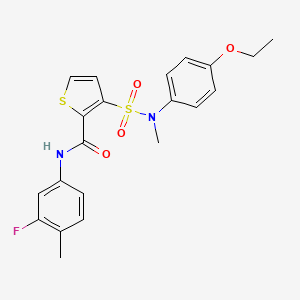 molecular formula C21H21FN2O4S2 B2786815 3-(N-(4-ethoxyphenyl)-N-methylsulfamoyl)-N-(3-fluoro-4-methylphenyl)thiophene-2-carboxamide CAS No. 1251543-16-4