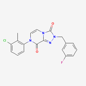 molecular formula C19H14ClFN4O2 B2786817 7-(3-chloro-2-methylphenyl)-2-(3-fluorobenzyl)-[1,2,4]triazolo[4,3-a]pyrazine-3,8(2H,7H)-dione CAS No. 2034401-15-3