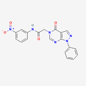 molecular formula C19H14N6O4 B2786820 N-(3-nitrophenyl)-2-(4-oxo-1-phenyl-1H-pyrazolo[3,4-d]pyrimidin-5(4H)-yl)acetamide CAS No. 722489-18-1