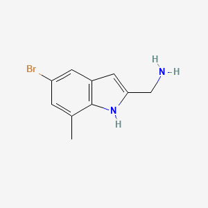 molecular formula C10H11BrN2 B2786822 (5-Bromo-7-methyl-1H-indol-2-yl)methanamine CAS No. 1429900-88-8