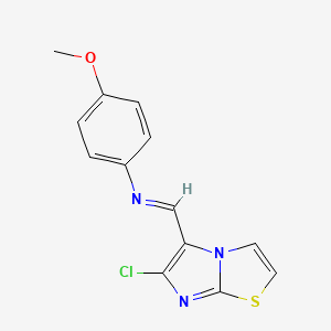 N-[(6-chloroimidazo[2,1-b][1,3]thiazol-5-yl)methylene]-4-methoxyaniline
