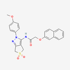 molecular formula C24H21N3O5S B2786832 N-(2-(4-methoxyphenyl)-5,5-dioxido-4,6-dihydro-2H-thieno[3,4-c]pyrazol-3-yl)-2-(naphthalen-2-yloxy)acetamide CAS No. 450338-28-0