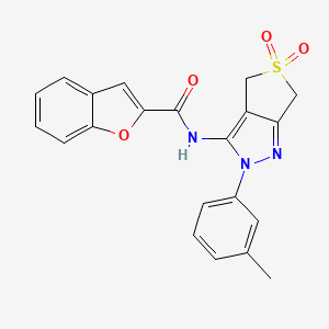 molecular formula C21H17N3O4S B2786834 N-(5,5-dioxido-2-(m-tolyl)-4,6-dihydro-2H-thieno[3,4-c]pyrazol-3-yl)benzofuran-2-carboxamide CAS No. 893945-22-7