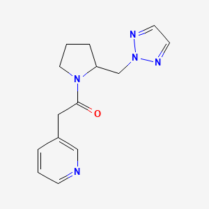 molecular formula C14H17N5O B2786840 1-(2-((2H-1,2,3-triazol-2-yl)methyl)pyrrolidin-1-yl)-2-(pyridin-3-yl)ethan-1-one CAS No. 2195881-97-9
