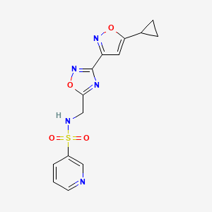 molecular formula C14H13N5O4S B2786842 N-((3-(5-cyclopropylisoxazol-3-yl)-1,2,4-oxadiazol-5-yl)methyl)pyridine-3-sulfonamide CAS No. 1903044-81-4