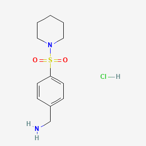 molecular formula C12H19ClN2O2S B2786846 [4-(Piperidine-1-sulfonyl)phenyl]methanamine hydrochloride CAS No. 1171923-10-6