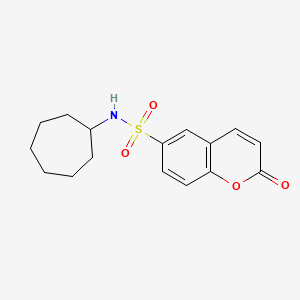 molecular formula C16H19NO4S B2786848 6-[(Cycloheptylamino)sulfonyl]chromen-2-one CAS No. 942864-33-7