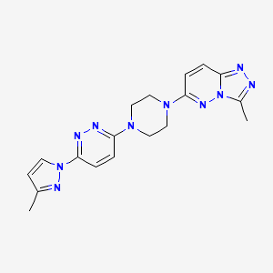 molecular formula C18H20N10 B2786853 3-(3-methyl-1H-pyrazol-1-yl)-6-(4-{3-methyl-[1,2,4]triazolo[4,3-b]pyridazin-6-yl}piperazin-1-yl)pyridazine CAS No. 2415562-02-4