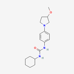 molecular formula C18H27N3O2 B2786855 1-Cyclohexyl-3-(4-(3-methoxypyrrolidin-1-yl)phenyl)urea CAS No. 1797641-14-5