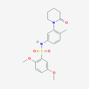 molecular formula C20H24N2O5S B2786857 2,5-dimethoxy-N-(4-methyl-3-(2-oxopiperidin-1-yl)phenyl)benzenesulfonamide CAS No. 941939-66-8