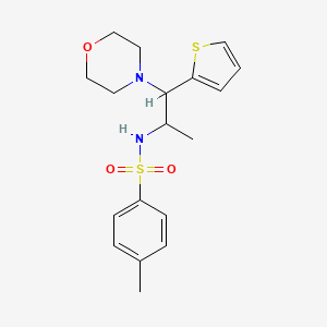 molecular formula C18H24N2O3S2 B2786865 4-methyl-N-(1-morpholino-1-(thiophen-2-yl)propan-2-yl)benzenesulfonamide CAS No. 847380-97-6