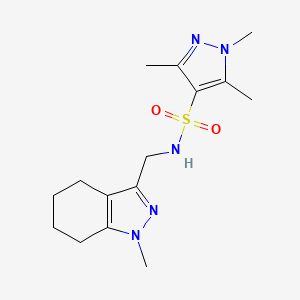 molecular formula C15H23N5O2S B2786867 1,3,5-trimethyl-N-((1-methyl-4,5,6,7-tetrahydro-1H-indazol-3-yl)methyl)-1H-pyrazole-4-sulfonamide CAS No. 1448057-42-8