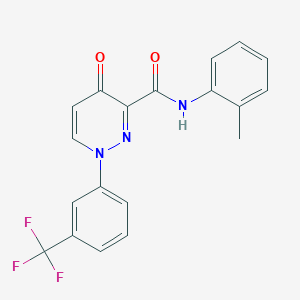 molecular formula C19H14F3N3O2 B2786877 N-(2-methylphenyl)-4-oxo-1-[3-(trifluoromethyl)phenyl]-1,4-dihydro-3-pyridazinecarboxamide CAS No. 478063-39-7