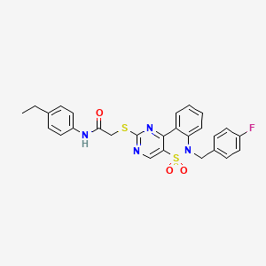 N-(4-ethylphenyl)-2-{[6-(4-fluorobenzyl)-5,5-dioxido-6H-pyrimido[5,4-c][2,1]benzothiazin-2-yl]thio}acetamide