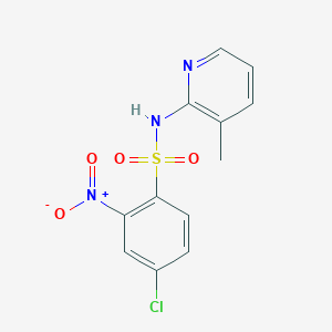 molecular formula C12H10ClN3O4S B2786882 4-chloro-N-(3-methylpyridin-2-yl)-2-nitrobenzenesulfonamide CAS No. 1022528-34-2