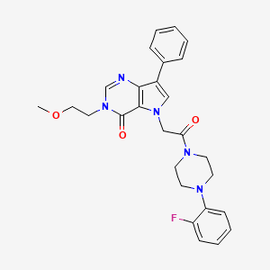 molecular formula C27H28FN5O3 B2786886 5-{2-[4-(2-fluorophenyl)piperazin-1-yl]-2-oxoethyl}-3-(2-methoxyethyl)-7-phenyl-3,5-dihydro-4H-pyrrolo[3,2-d]pyrimidin-4-one CAS No. 1251586-02-3