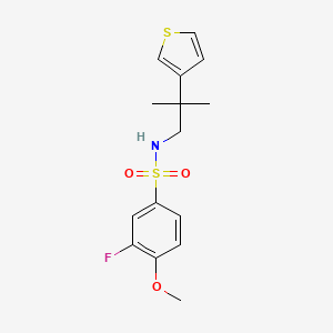 molecular formula C15H18FNO3S2 B2786888 3-fluoro-4-methoxy-N-(2-methyl-2-(thiophen-3-yl)propyl)benzenesulfonamide CAS No. 2319896-65-4