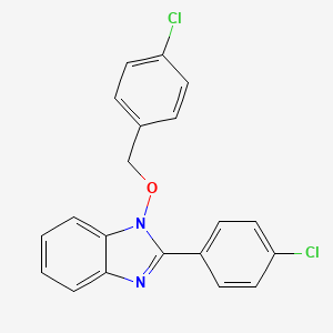 molecular formula C20H14Cl2N2O B2786890 1-[(4-chlorobenzyl)oxy]-2-(4-chlorophenyl)-1H-1,3-benzimidazole CAS No. 338791-28-9