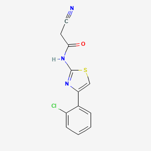 molecular formula C12H8ClN3OS B2786899 N-[4-(2-chlorophenyl)-1,3-thiazol-2-yl]-2-cyanoacetamide CAS No. 851169-62-5