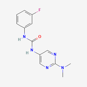 molecular formula C13H14FN5O B2786900 1-(2-(Dimethylamino)pyrimidin-5-yl)-3-(3-fluorophenyl)urea CAS No. 1396809-87-2