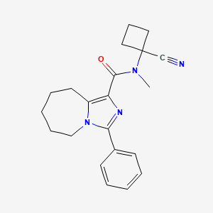 molecular formula C21H24N4O B2786907 N-(1-cyanocyclobutyl)-N-methyl-3-phenyl-5H,6H,7H,8H,9H-imidazo[1,5-a]azepine-1-carboxamide CAS No. 1427902-43-9