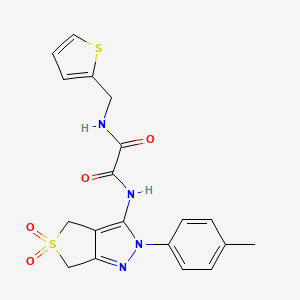 molecular formula C19H18N4O4S2 B2786913 N1-(5,5-dioxido-2-(p-tolyl)-4,6-dihydro-2H-thieno[3,4-c]pyrazol-3-yl)-N2-(thiophen-2-ylmethyl)oxalamide CAS No. 899944-60-6