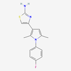molecular formula C15H14FN3S B2786929 4-[1-(4-fluorophenyl)-2,5-dimethyl-1H-pyrrol-3-yl]-1,3-thiazol-2-amine CAS No. 379240-65-0