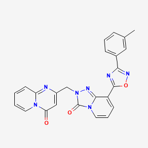 molecular formula C24H17N7O3 B2786930 2-((3-oxo-8-(3-(m-tolyl)-1,2,4-oxadiazol-5-yl)-[1,2,4]triazolo[4,3-a]pyridin-2(3H)-yl)methyl)-4H-pyrido[1,2-a]pyrimidin-4-one CAS No. 1251682-79-7