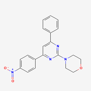 molecular formula C20H18N4O3 B2786946 4-[4-(4-Nitrophenyl)-6-phenyl-2-pyrimidinyl]morpholine CAS No. 352225-04-8